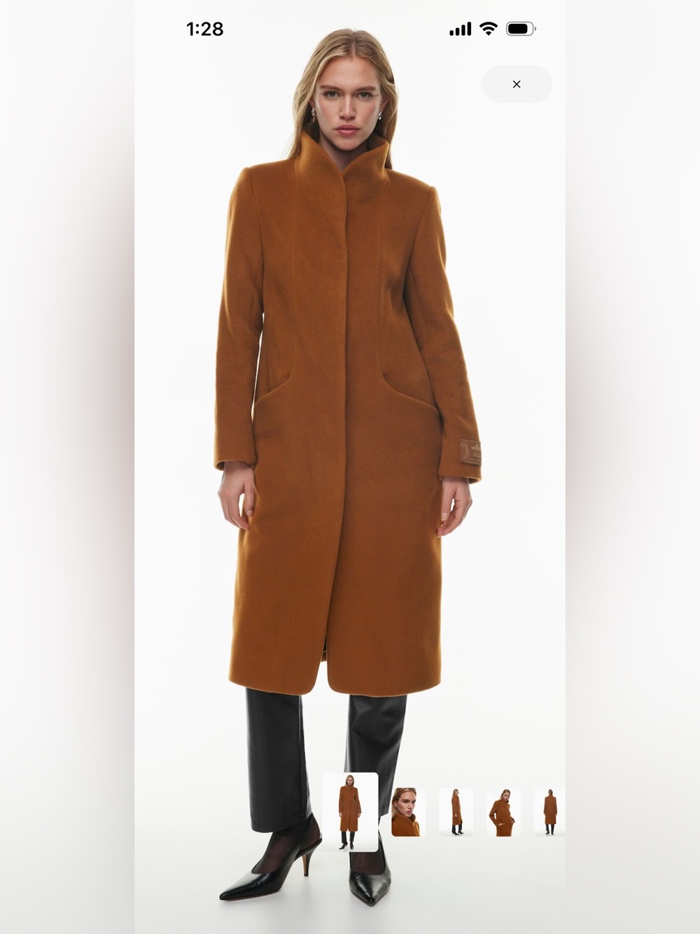 Aritzia Wilfred Cigar Cashmere Wool-Blend Long Coat - Picture 3 of 8